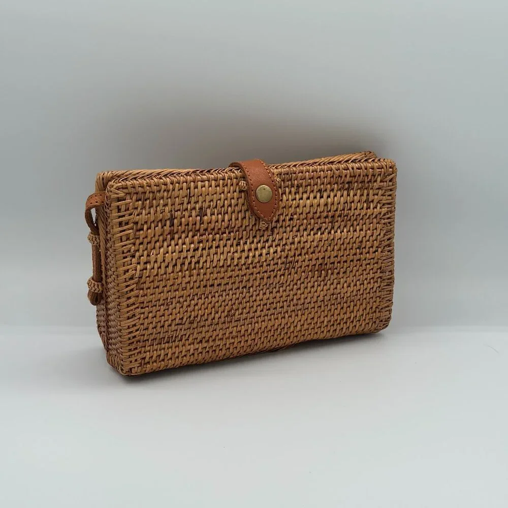 Pink Haley Handmade Rattan Crossbody Bag – Bali Style - Picture 1 of 7